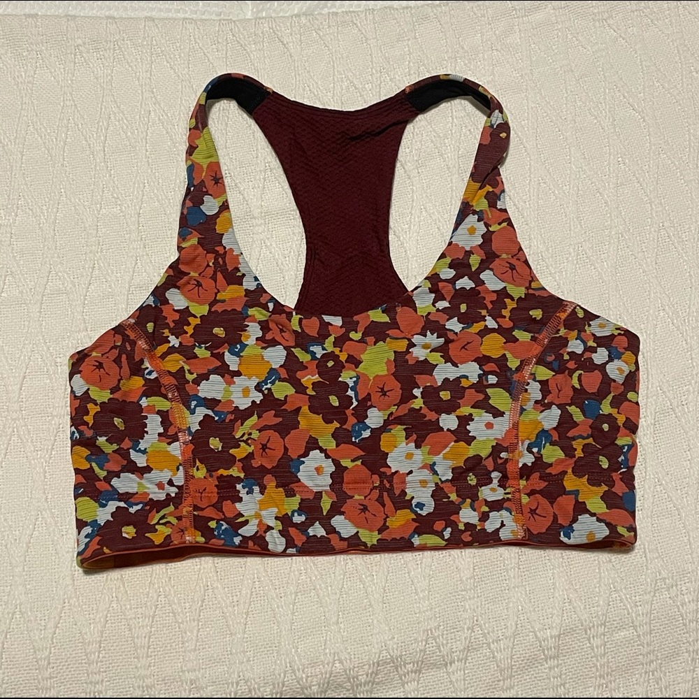 Outdoor Voices Doing Things Bra in Paprika Bloom